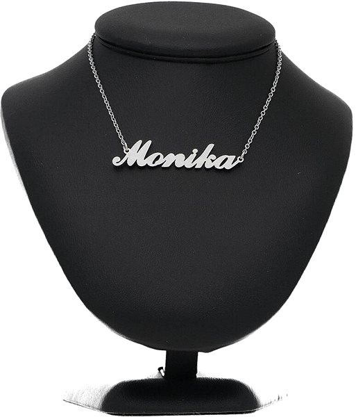 Ewena steel necklace with the name Monika, silver.