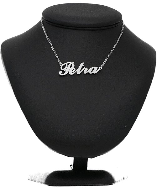 Ewena steel necklace with the name Petra, silver.