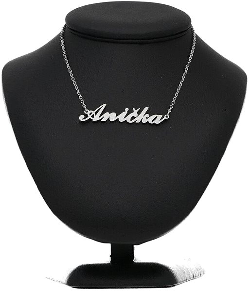 Ewena steel necklace with the name Anička silver.