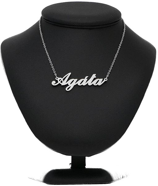 Ewena steel necklace with the name Agáta, silver.