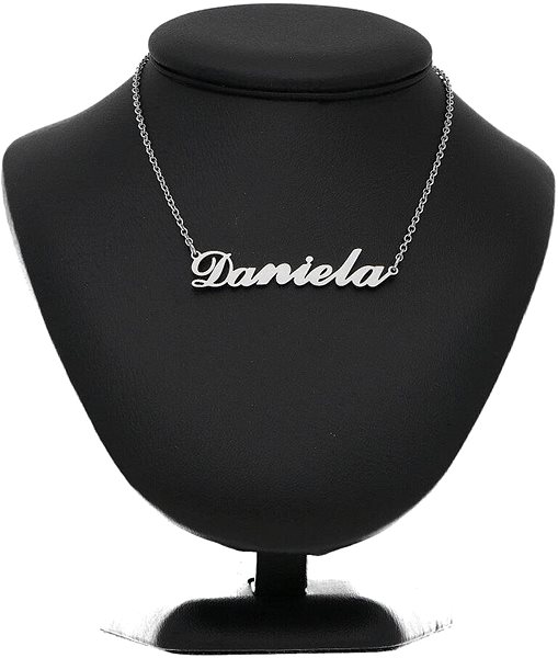 Ewena necklace with the name Daniela in script, steel, silver.