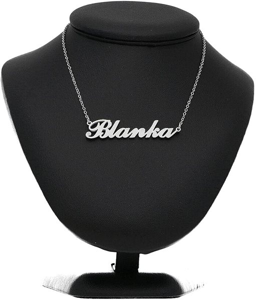 Ewena Steel necklace with the name Blanka, silver.