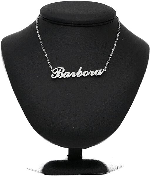 Ewena Steel Necklace with the name Barbora, silver.
