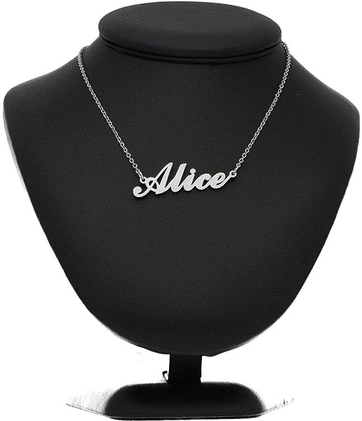 Ewena Steel Necklace with the name Alice, silver.