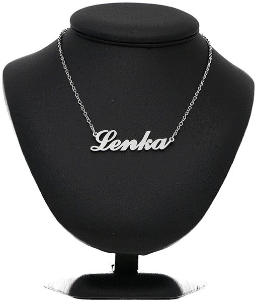 Ewena steel necklace with the name Lenka, silver.