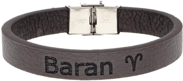 Ewena Brown Leather Bracelet with Aries Zodiac Sign.