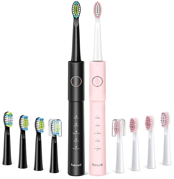 Electric Toothbrush FairyWill E11 sonic, black and pink ...