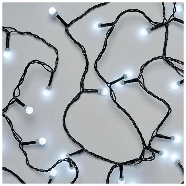 Svetelná reťaz EMOS LED vianočná cherry reťaz – guľôčky, 5 m, vnútorná, studená biela Vlastnosti/technológia
