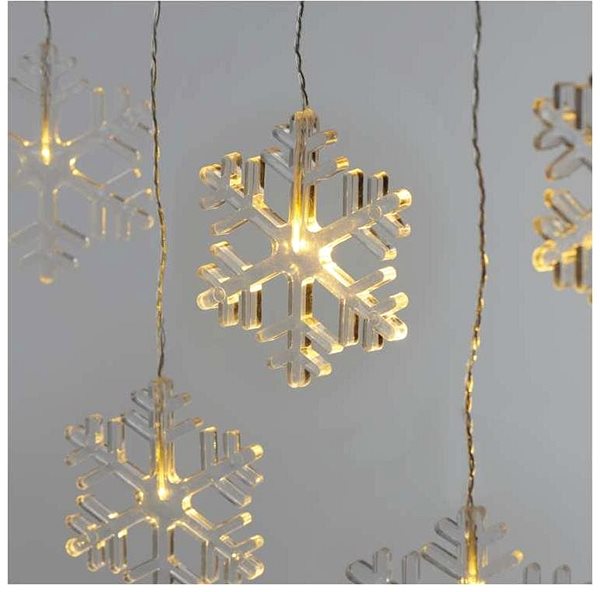 Lichterkette EMOS LED-Weihnachtsvorhang - Schneeflocken, 84 cm, innen und außen, warmweiß Mermale/Technologie