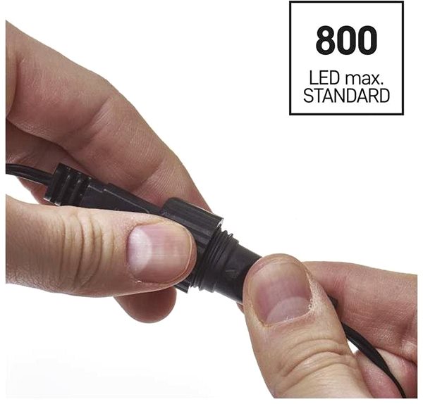 Svetelná reťaz EMOS Štandard LED spojovacia reťaz blikajúca – cencúle, 2,5 m, vonkajšia, studená biela Vlastnosti/technológia
