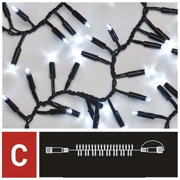 Lichterkette EMOS Profi-LED-Verbindungskette schwarz - Igel, 3 m, außen und innen, kaltweiß Mermale/Technologie