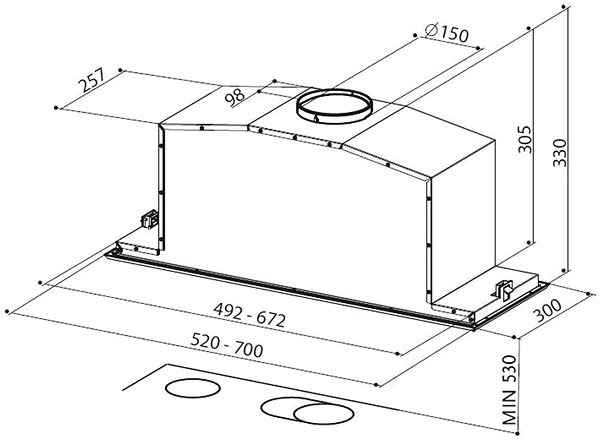 Extractor Hood FABER INCA LUX 2.0 EG8 X A52 Technical draft