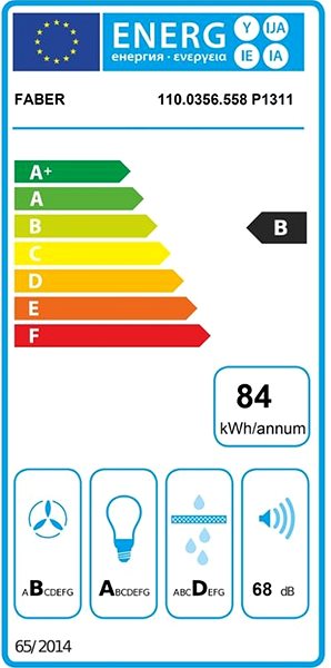 Extractor Hood FABER INCA LUX GLASS EV8 X/BK A70 Energy label