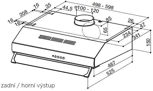 Extractor Hood FABER 741 PB W A50 Technical draft