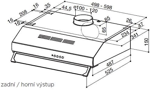 Extractor Hood FABER 741 PB X A50 Technical draft