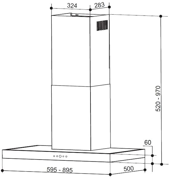 Extractor Hood FABER TSP X A60 Technical draft
