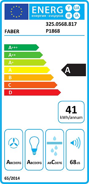 Extractor Hood FABER TSP X A60 Energy label