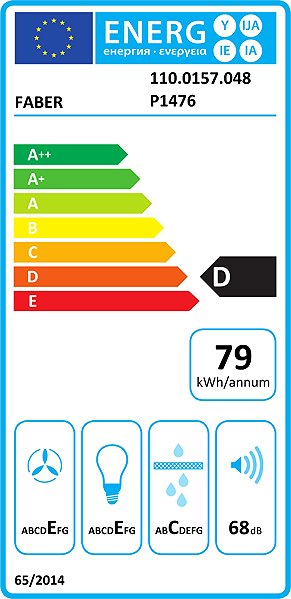 Extractor Hood TENDER X A60 Energy label