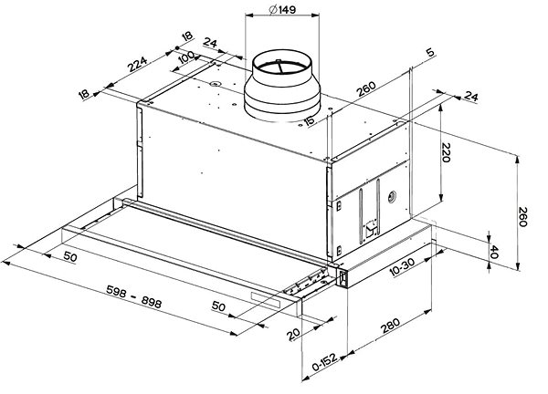 Extractor Hood MAXIMA TOUCH NG AM/X A60 Technical draft