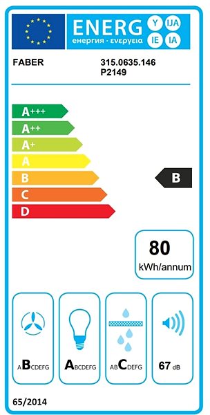 Extractor Hood MAXIMA TOUCH NG AM/X A60 Energy label