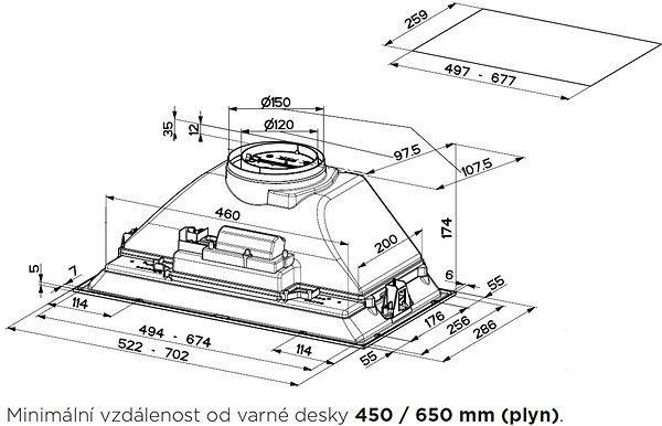 Extractor Hood FABER INKA SMART HCS X A70 Technical draft