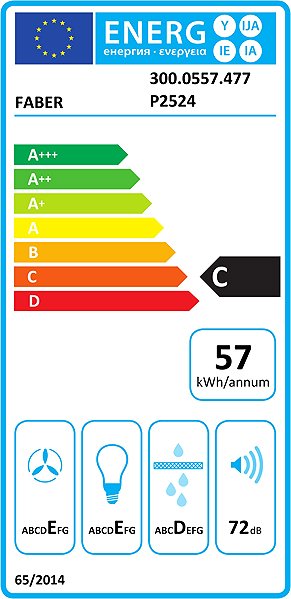 Extractor Hood FABER 741 Base W A60 Energy label
