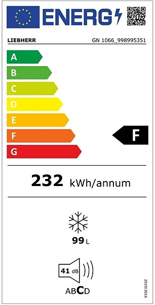 Upright Freezer LIEBHERR GN 1066 Energy label