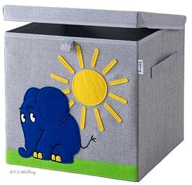 Úložný box Lifeney Box úložný s vekom SLON A SLNIEČKO, 33 × 33 × 33 cm ...