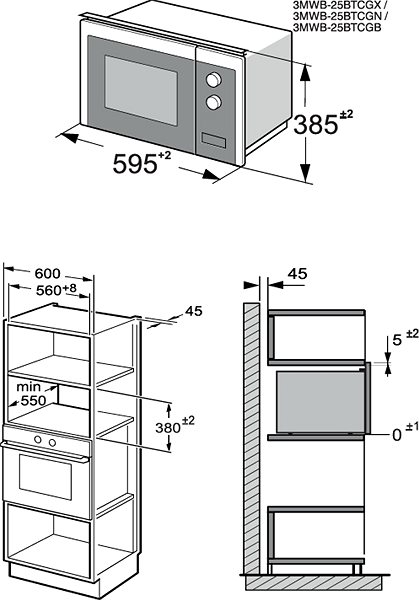 Microwave FAGOR 3MWB-25BTCGN Technical draft