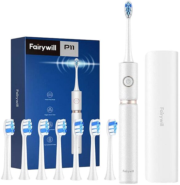 Electric Toothbrush FairyWill FW-P11 sonic with case, white ...