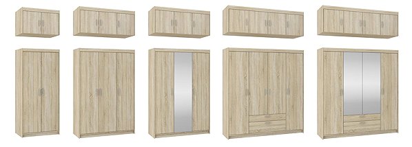 FALCO Enja 2D corner wardrobe sonoma oak.