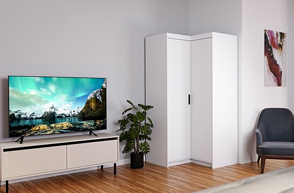 FALCO Enja 2D corner wardrobe, white.