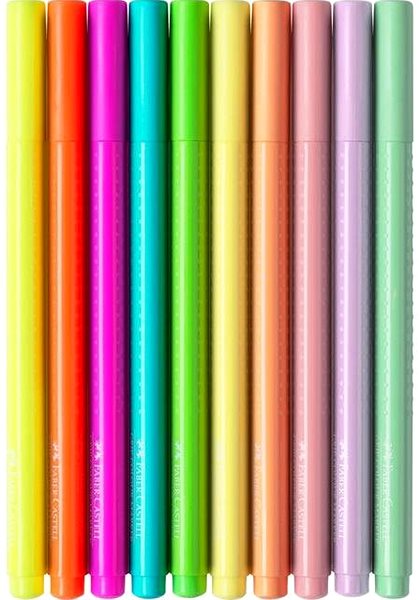 Filctoll Faber-Castell Grip set Neon és Pasztell, 10 színben Jellemzők/technológia