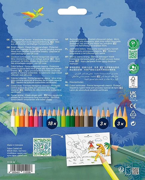 Coloured Pencils FABER-CASTELL Dinosaurus, 24 colours ...