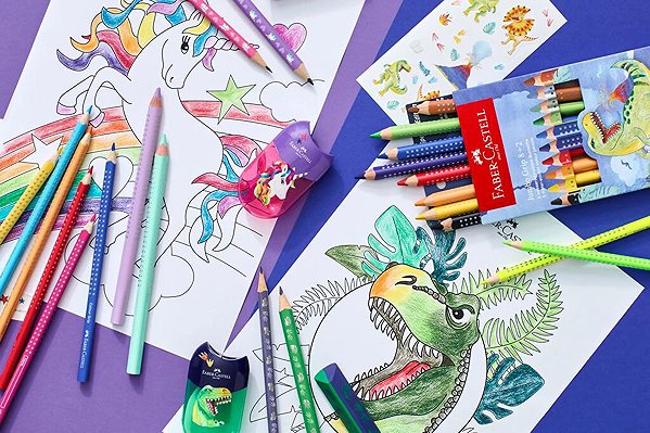 Coloured Pencils FABER-CASTELL Grip Dinosaur, 13 colours ...