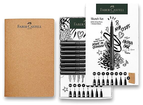 Filctoll Faber-Castell Pitt Artist Pen szett, 8 részes ...