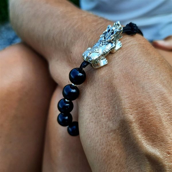 Feng Shui Harmony Pi Yao Obsidian Bracelet.