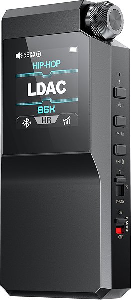 FiiO BTR17 black headphone amplifier.
