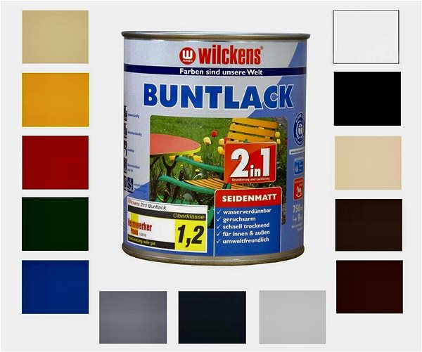 Paint Wilckens Waterborne Universal Acrylic Matte Paint 2 in 1 Grey, WI.12460500050 .