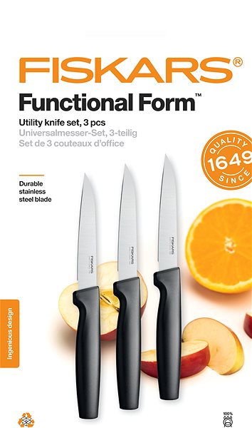 Sada nožov FISKARS Functional Form Súprava univerzálnych nožov, 3 lupacie nože ...