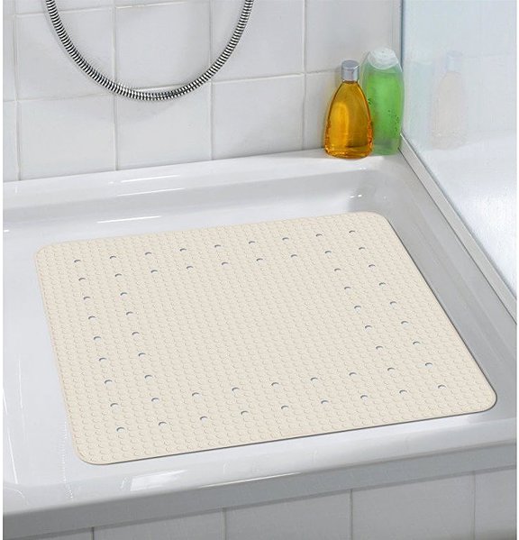 Wenko anti-slip bath mat 54 × 54 cm beige .