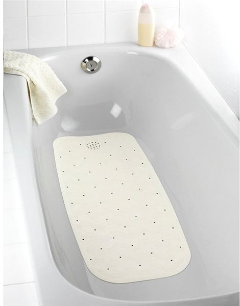 Maximex Natural Rubber non-slip bath mat with suction cups 90 × 37 cm beige .