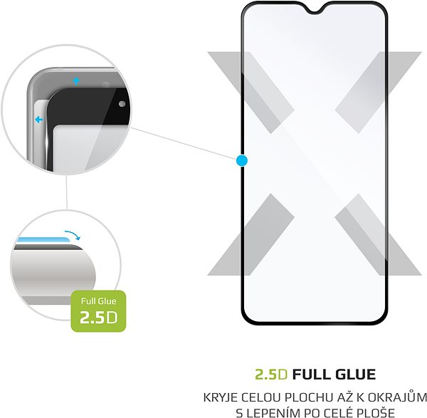 Schutzglas FIXED FullGlue-Cover für Xiaomi Redmi Note 8T Schwarz Mermale/Technologie