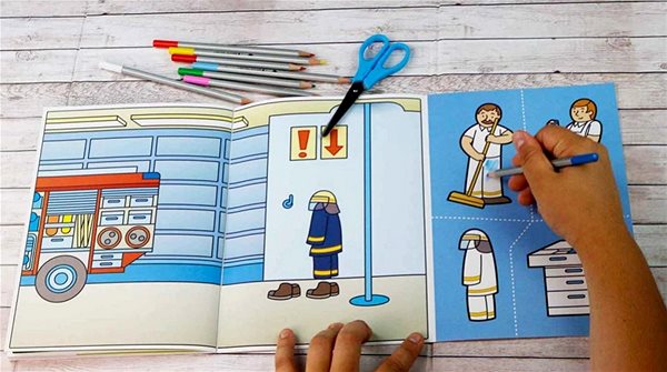 colouring page Start cutting out Firefighters .