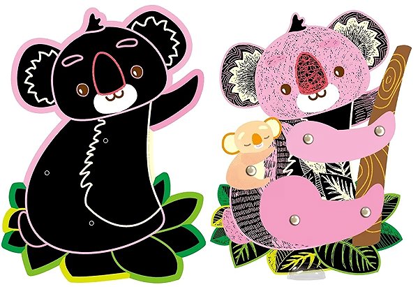 Scratching pictures Moving scratching pictures Forest animals .