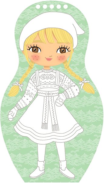 colouring page Dress up dolls Christmas.