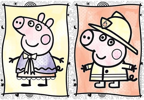 colouring page Paint with water Peppa Pig.