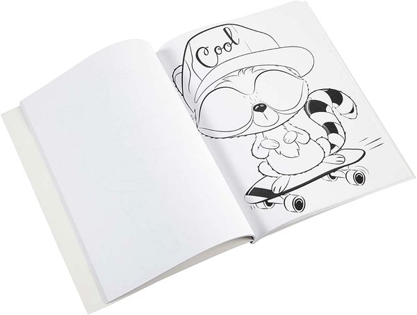 colouring page colouring book with funny stickers A4 .