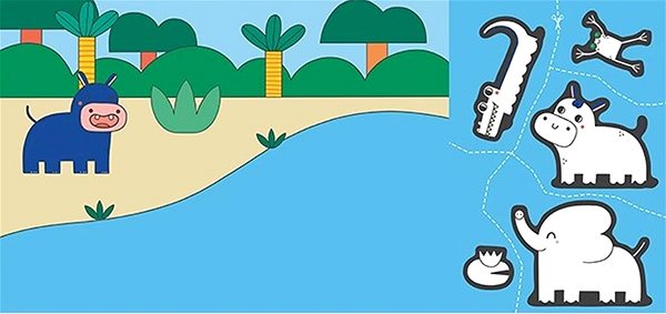 colouring page Cut, paint, glue! Zoo .