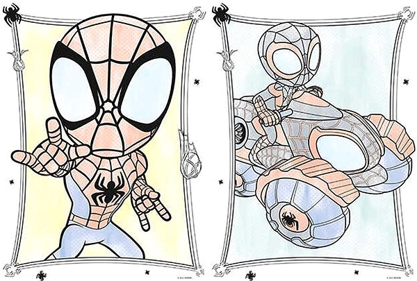 colouring page Paint with water Spidey.